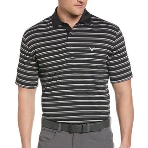 NWT Callaway Golf Polo Men’s Size M Black/White Striped Opti Dri Striped